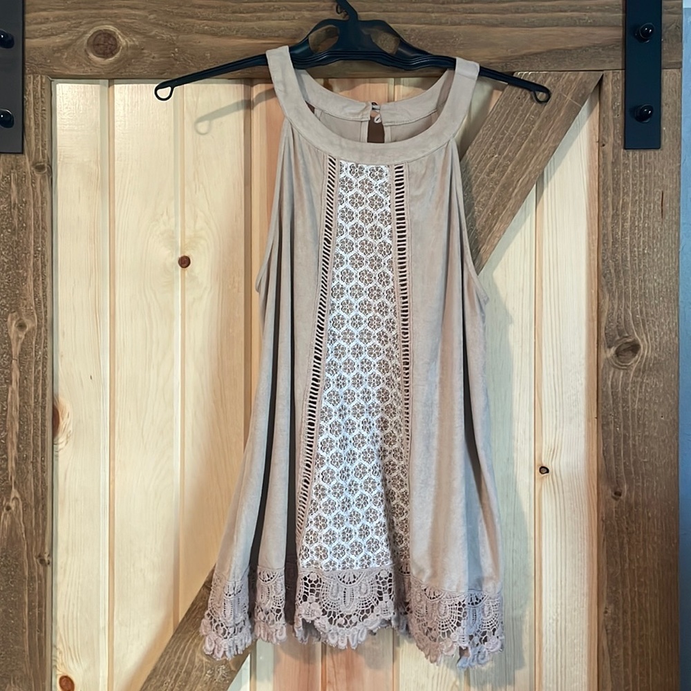 Tan High Neck Tank